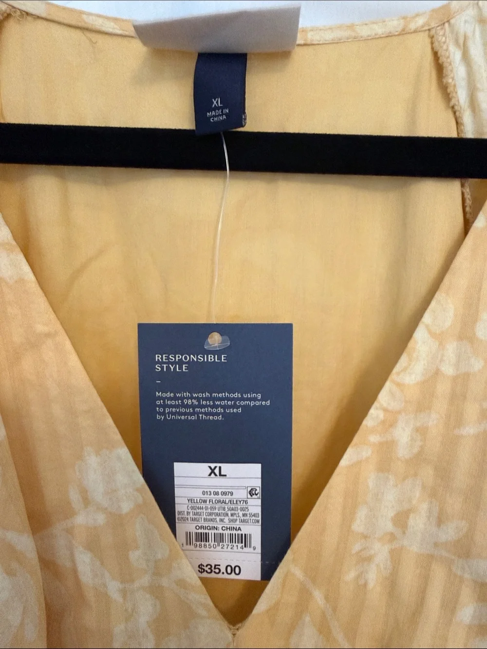 Universal Thread Yellow Floral Maxi Dress with V-Neck - Picture 2 of 6
